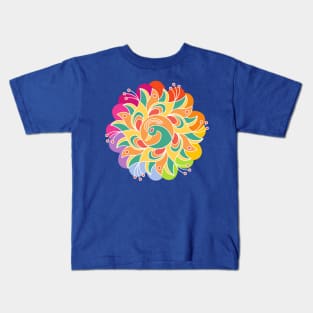 Multicolor Peacock - Colorful Peacock - Rangoli Kids T-Shirt